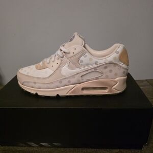 Nike Men's Sneakers - Cream and Tan Polka Dot